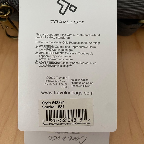 NEW TRAVELON ANTI-THEFT SIGNATURE SLIM BACKPACK PURSE SMOKE GRAY GREY main image 10